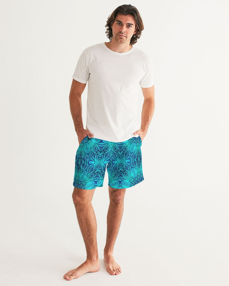 Blue Ice Kaleidoscope Men's All-Over Print Swim Trunk