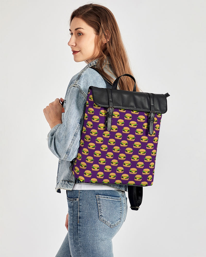 Cheeseburger Pattern Casual Flap Backpack