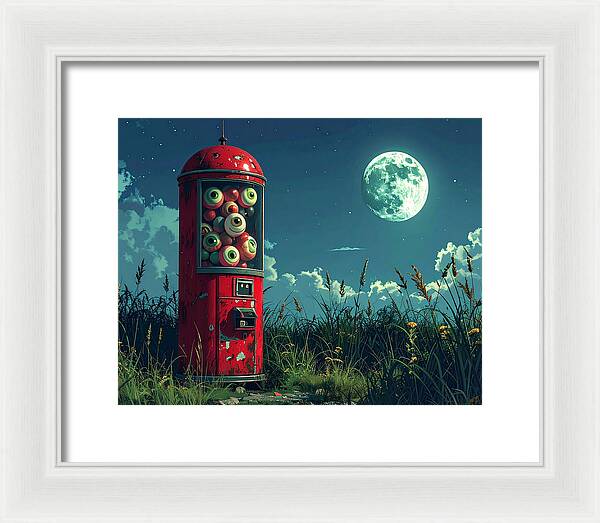 Eerie Eyeball Vending Machine - Framed Print