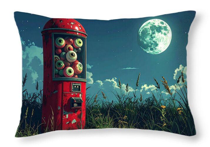 Eerie Eyeball Vending Machine - Throw Pillow