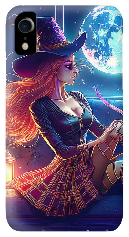Enchanting Witch in Moonlit Room - Phone Case