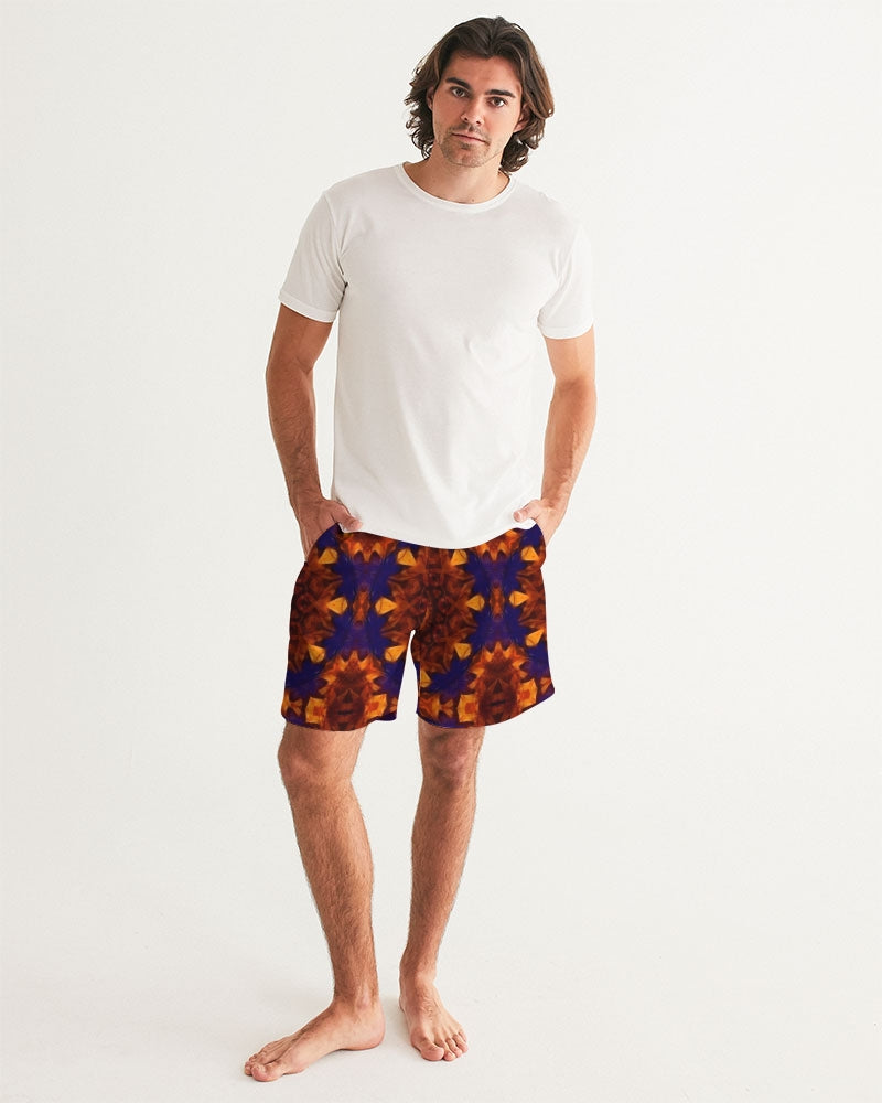 Blue Orange Red Kaleidoscope Men's All-Over Print Swim Trunk