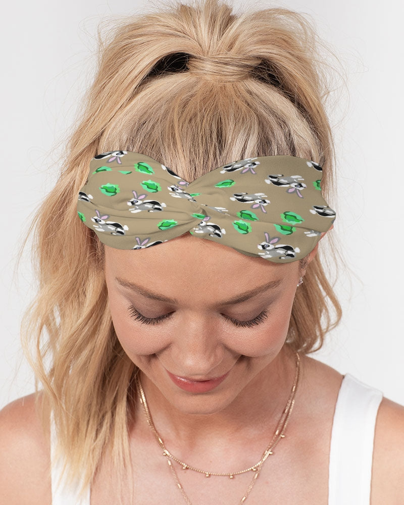 Bunnies Pattern Twist Knot Headband Set
