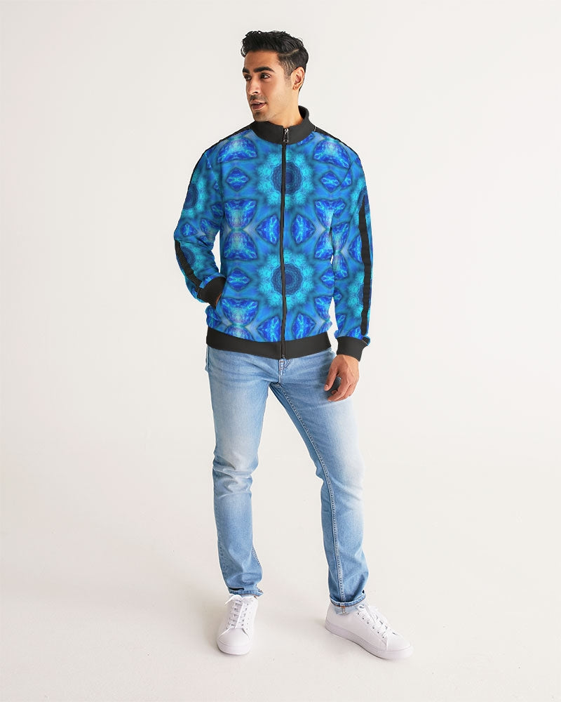 Blue Ocean Kaleidoscope Men's All-Over Print Stripe Sleeve Track Jacket