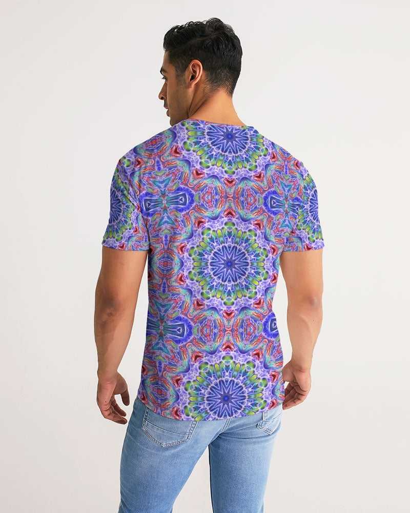 Blue Red Kaleidoscope Men's All-Over Print Tee