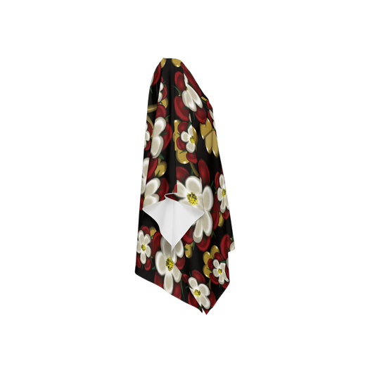 English Tudor Roses on Black Women's Silky-like Wrap-Ultra-Soft and Smooth