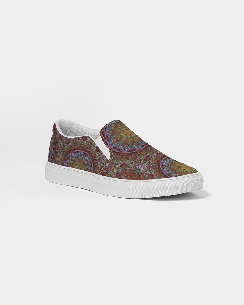 Blue Pink Windy Kaleidoscope Women's Slip-On Canvas Shoe