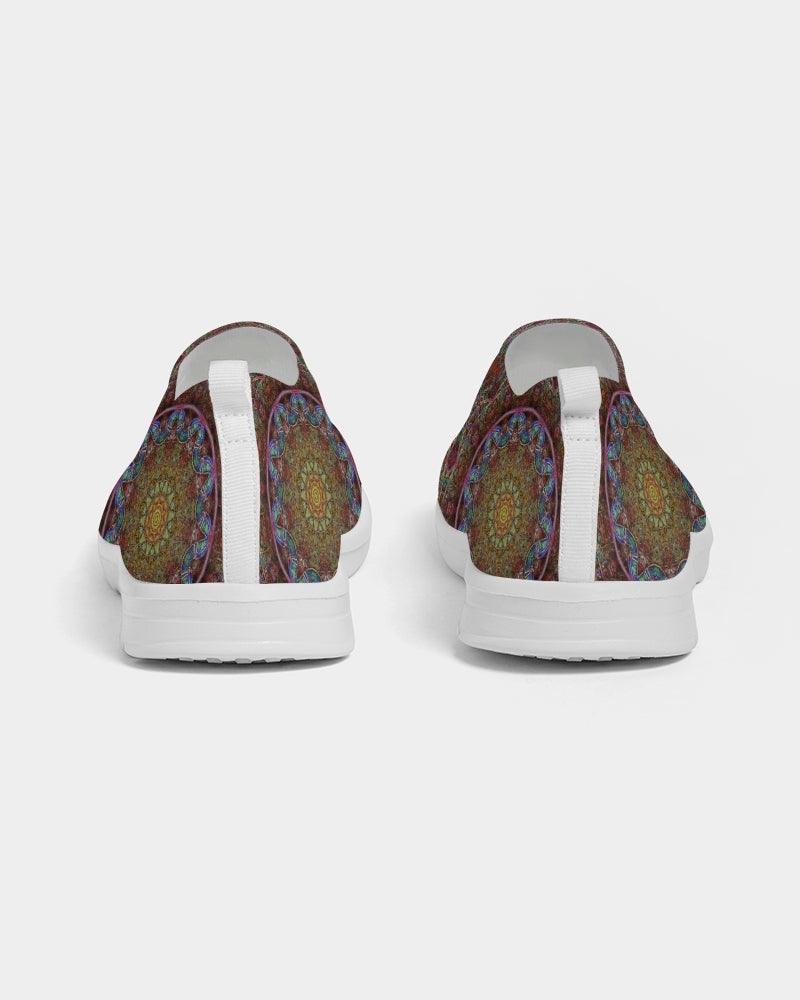 Blue Pink Windy Kaleidoscope Women's Slip-On Flyknit Shoe