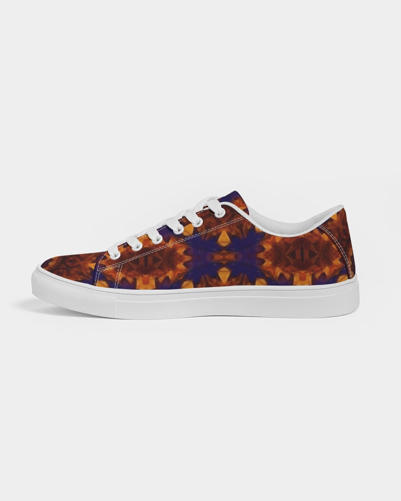 Blue Orange Red Kaleidoscope Men's Faux-Leather Sneaker