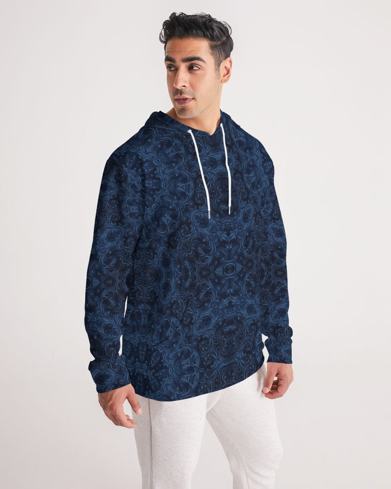 Blue Faux Velvet Kaleidoscope Men's All-Over Print Hoodie