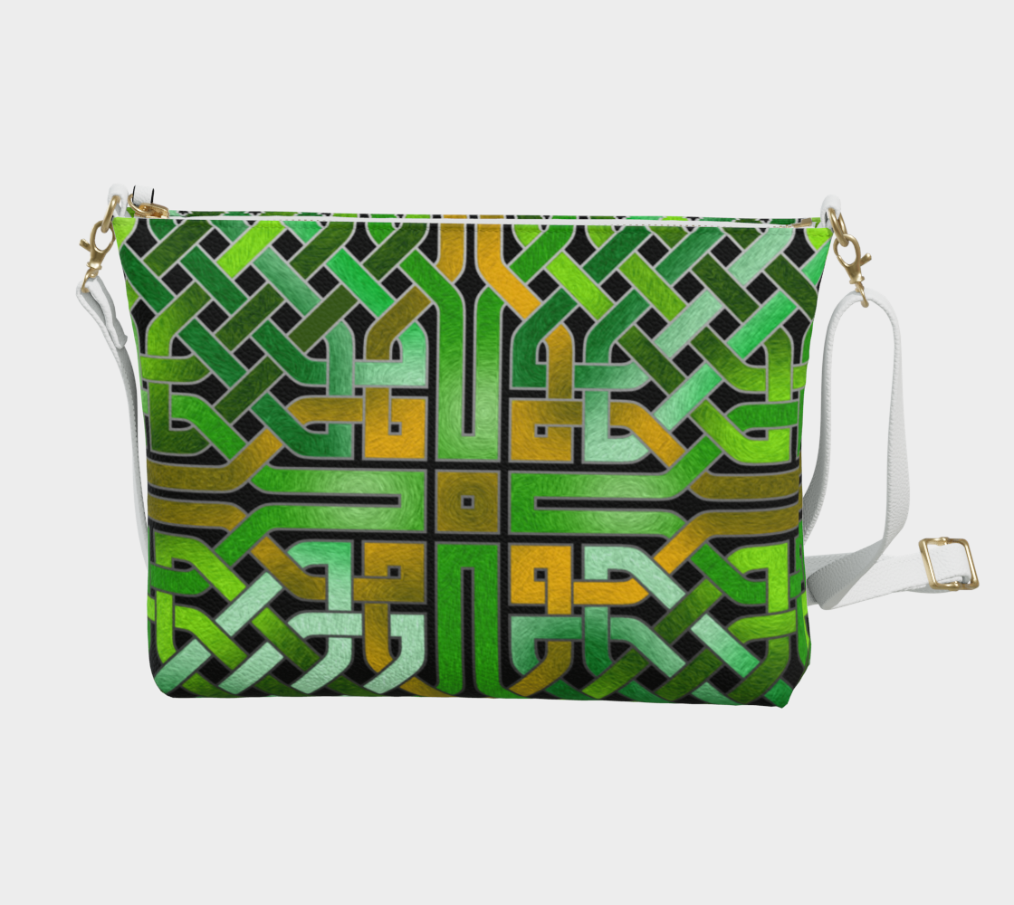 Green Celtic Knot Vegan Crossbody Purse
