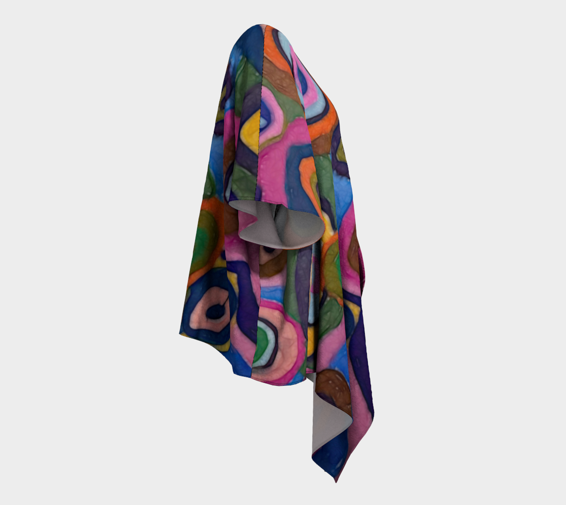 Warm Autumn Bubbles Draped Kimono