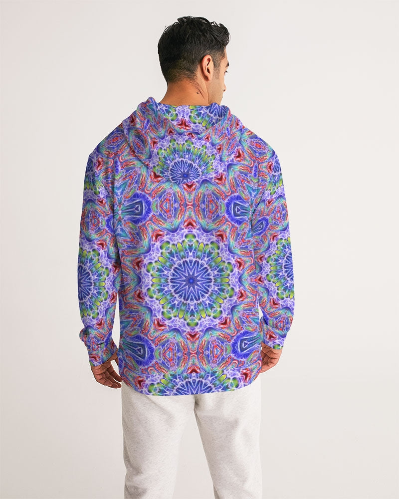 Blue Red Kaleidoscope Men's All-Over Print Hoodie