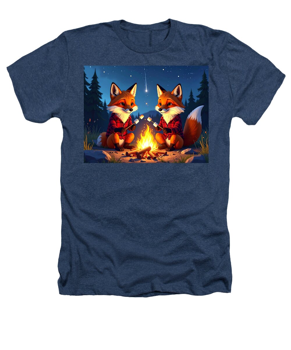 Foxes Toasting Marshmallows Under the Stars - Heathers T-Shirt