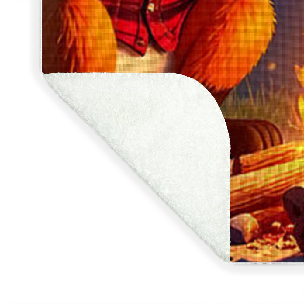 Foxes Toasting Marshmallows Under the Stars - Blanket
