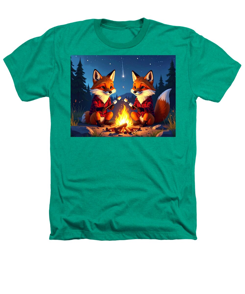 Foxes Toasting Marshmallows Under the Stars - Heathers T-Shirt