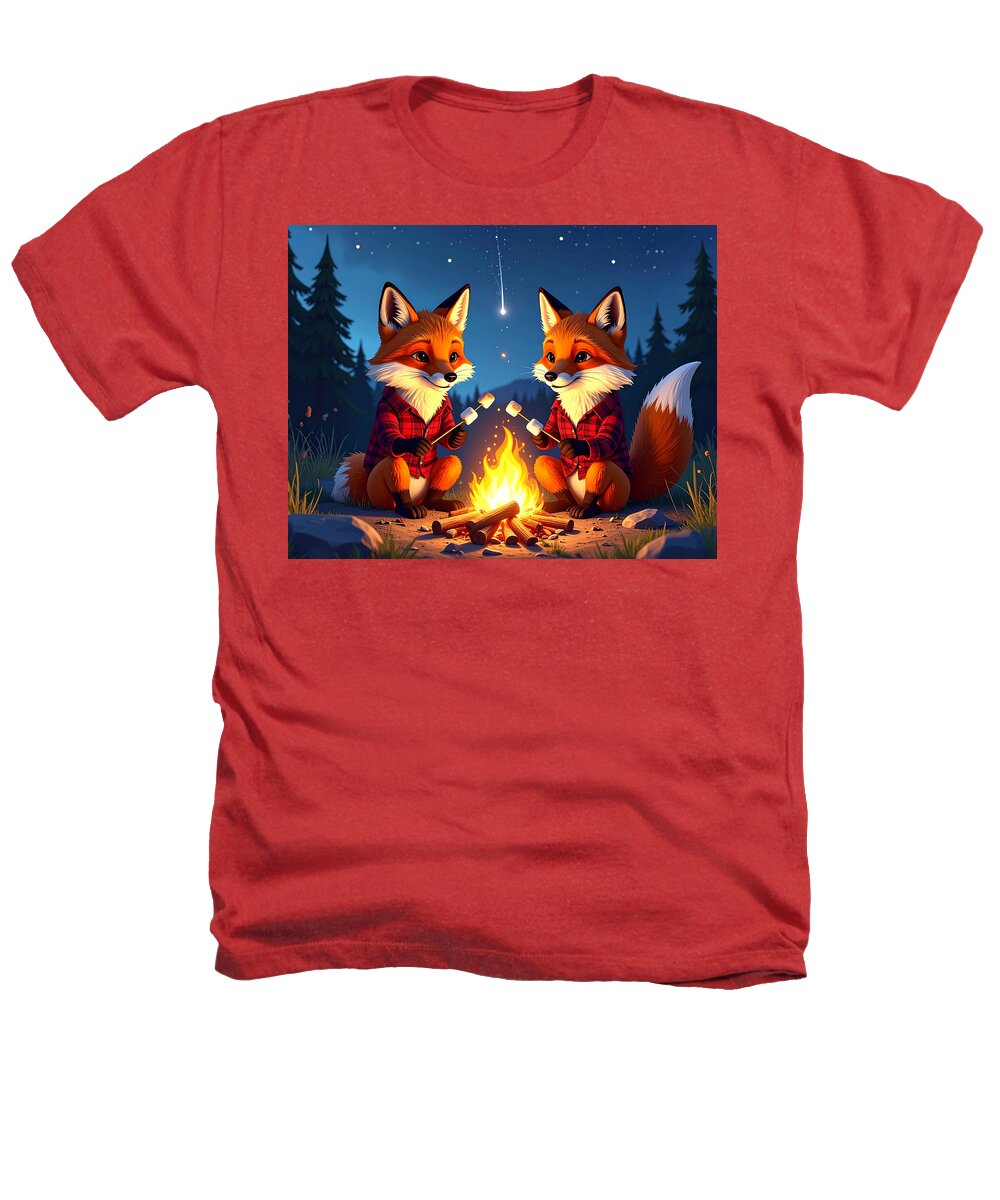 Foxes Toasting Marshmallows Under the Stars - Heathers T-Shirt