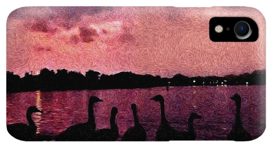 Geese At Sunset - Phone Case