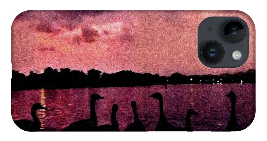 Geese At Sunset - Phone Case