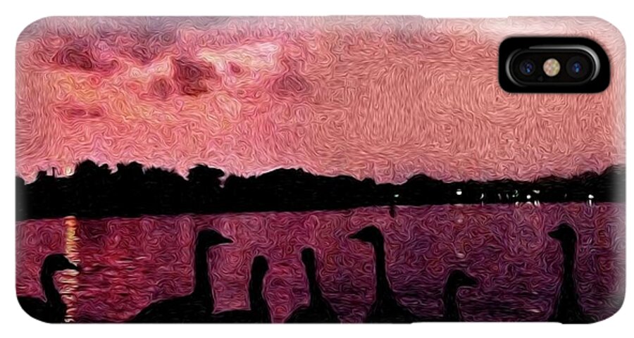 Geese At Sunset - Phone Case