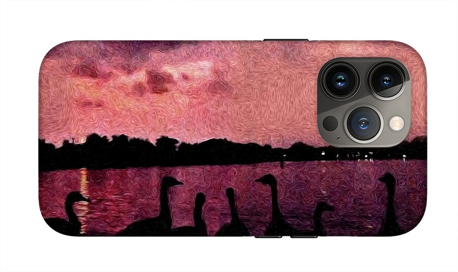 Geese At Sunset - Phone Case