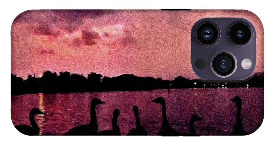 Geese At Sunset - Phone Case