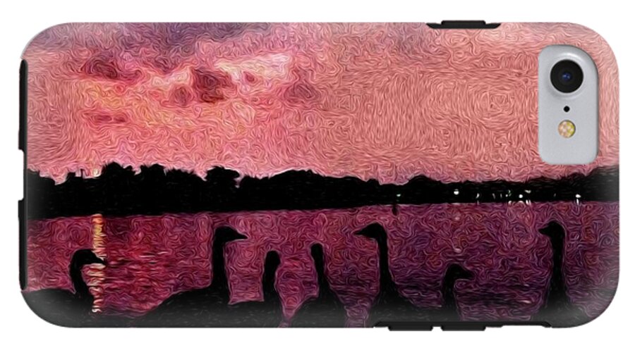 Geese At Sunset - Phone Case