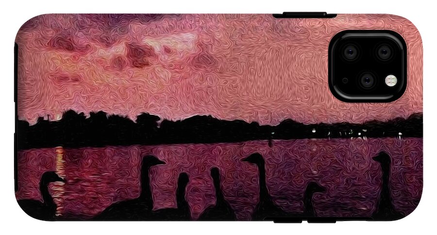 Geese At Sunset - Phone Case