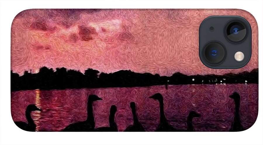 Geese At Sunset - Phone Case