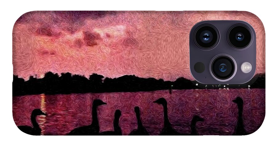 Geese At Sunset - Phone Case