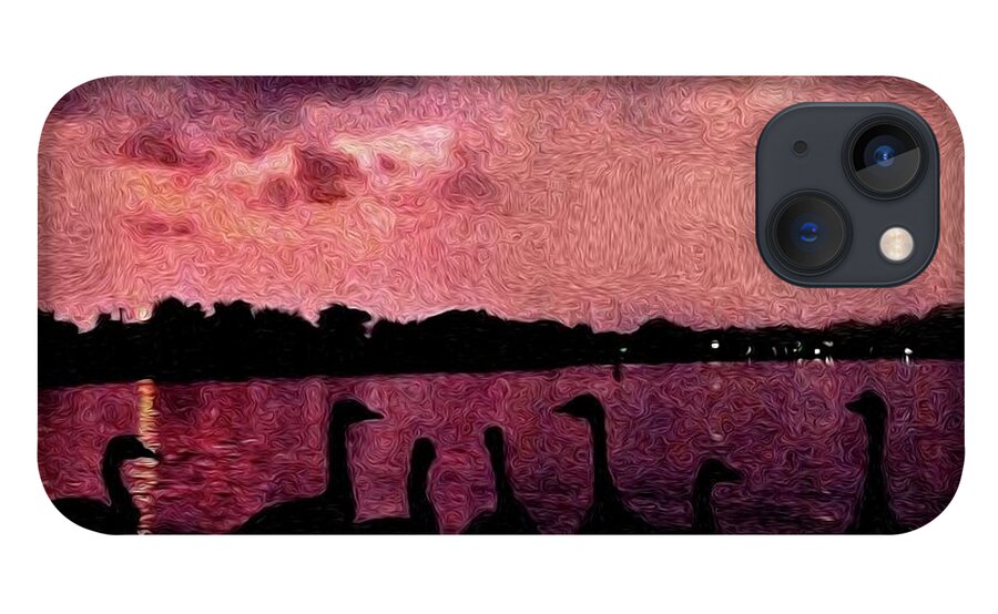 Geese At Sunset - Phone Case