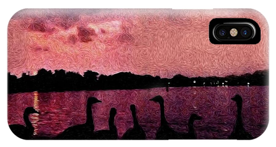 Geese At Sunset - Phone Case