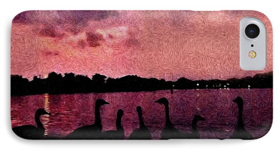 Geese At Sunset - Phone Case