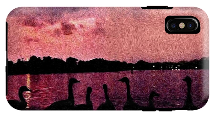 Geese At Sunset - Phone Case