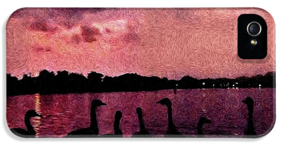 Geese At Sunset - Phone Case
