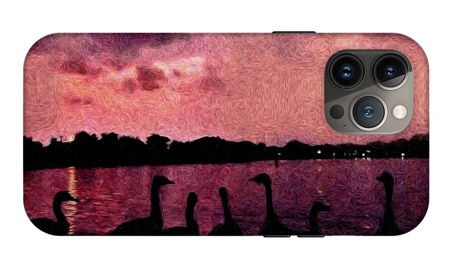 Geese At Sunset - Phone Case