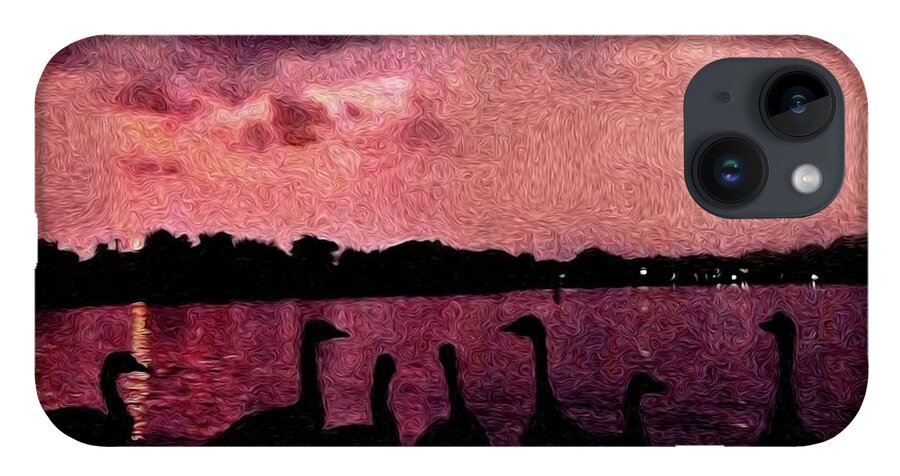 Geese At Sunset - Phone Case