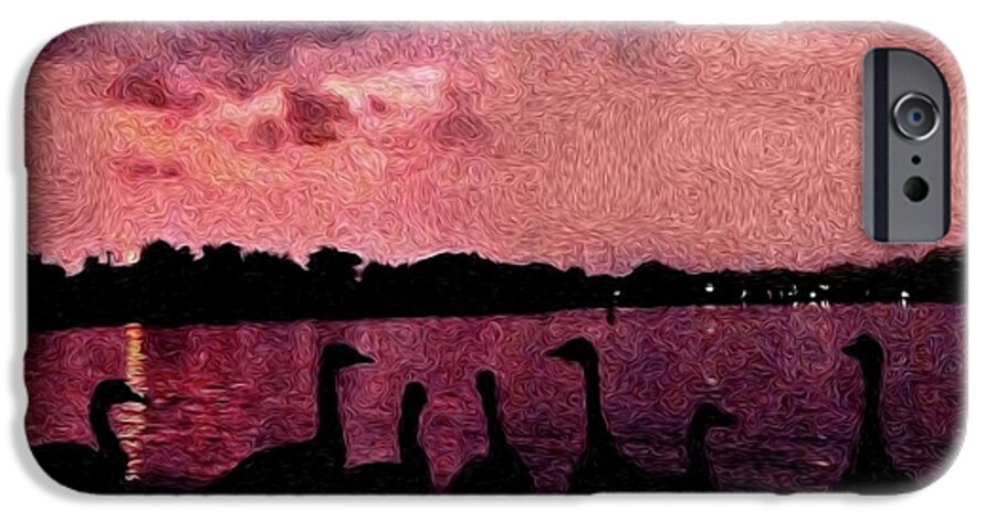 Geese At Sunset - Phone Case