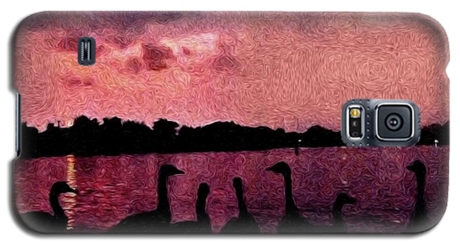 Geese At Sunset - Phone Case