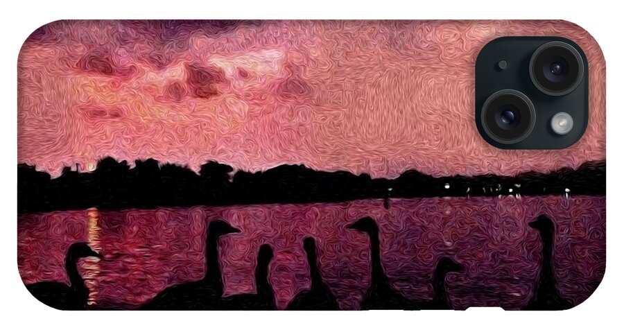 Geese At Sunset - Phone Case