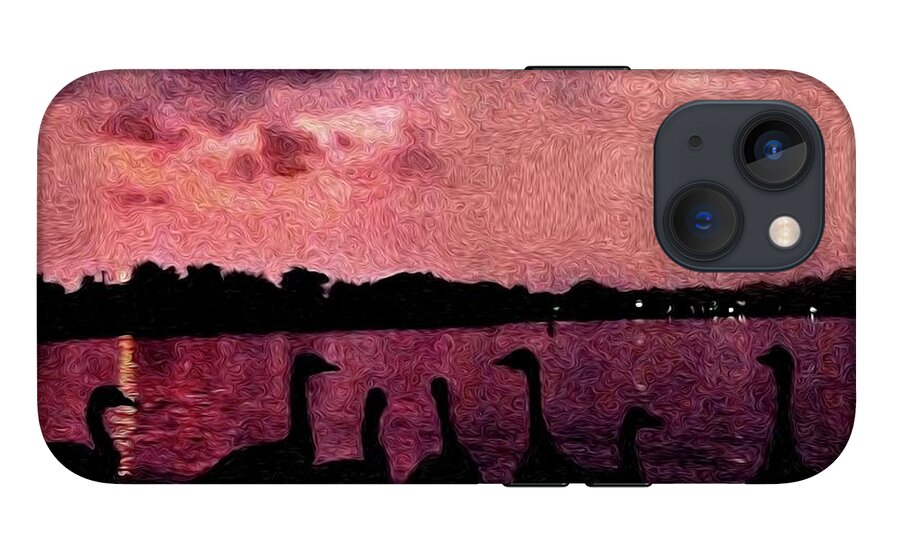 Geese At Sunset - Phone Case
