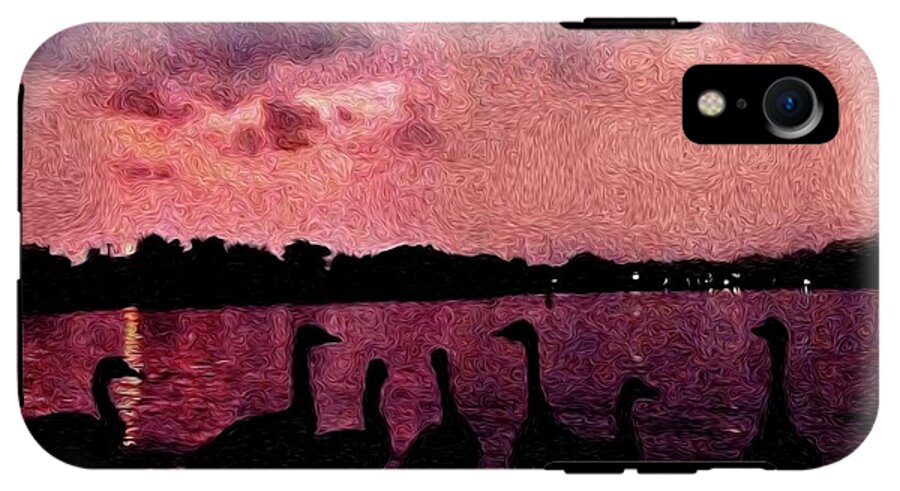 Geese At Sunset - Phone Case