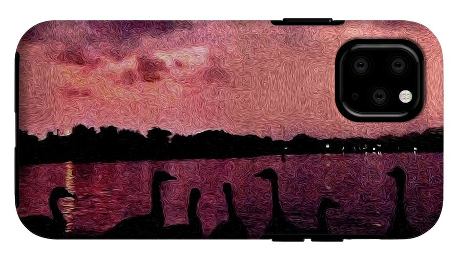 Geese At Sunset - Phone Case