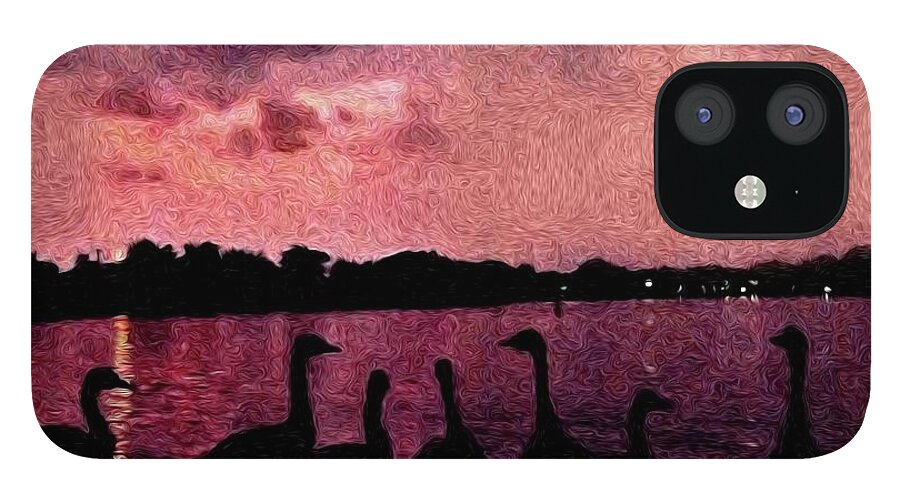 Geese At Sunset - Phone Case