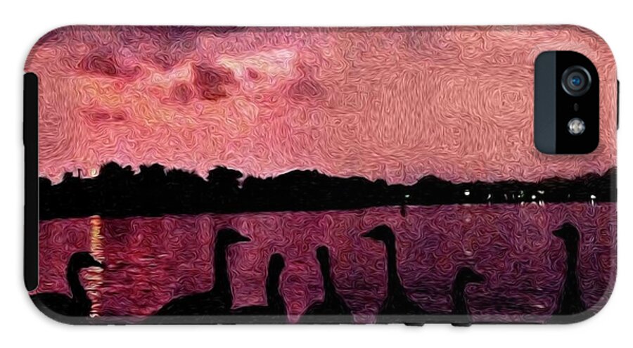 Geese At Sunset - Phone Case