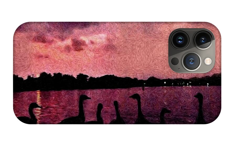 Geese At Sunset - Phone Case