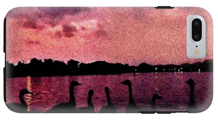 Geese At Sunset - Phone Case