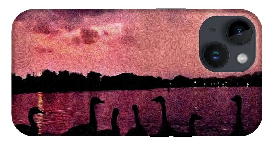 Geese At Sunset - Phone Case