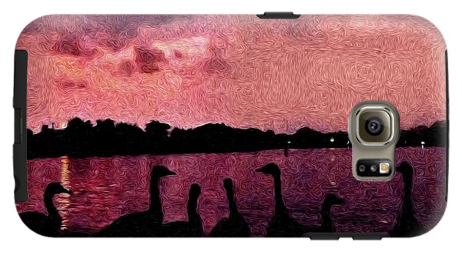 Geese At Sunset - Phone Case