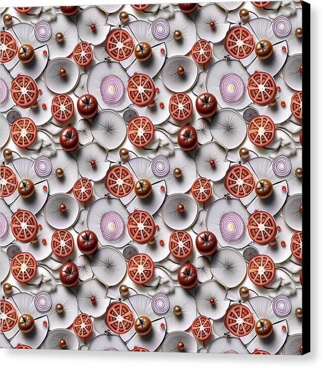 Geometric Food Pattern Design - Canvas Print